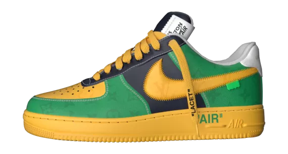 Louis Vuitton and Nike Air Force 1 by Virgil Abloh Low Yellow / Green / Black