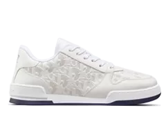 Dior White Dior Oblique Perforated Calfskin