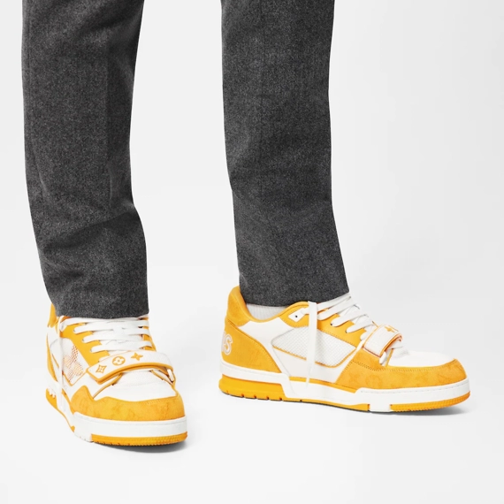 Louis Vuitton Trainer Sneaker - Yellow, Monogram denim