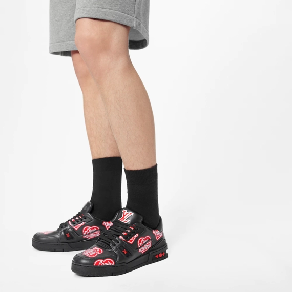 Louis Vuitton Trainer Sneaker - Black, Printed calf leather