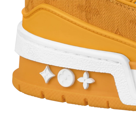 Louis Vuitton Trainer Sneaker - Yellow, Monogram denim and Monogram-embossed grained calf leather