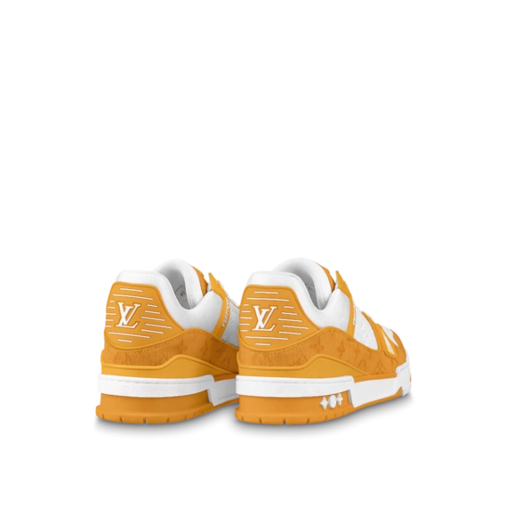 Louis Vuitton Trainer Sneaker - Yellow, Monogram denim and Monogram-embossed grained calf leather