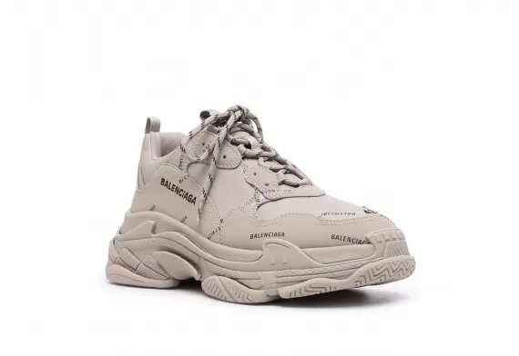 Balenciaga Triple S - Beige/Black, All-over Logo Print