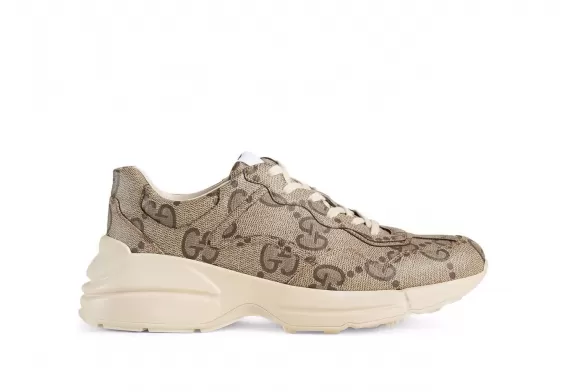 Gucci Rhyton lace-up sneakers - Beige Monogram Pattern