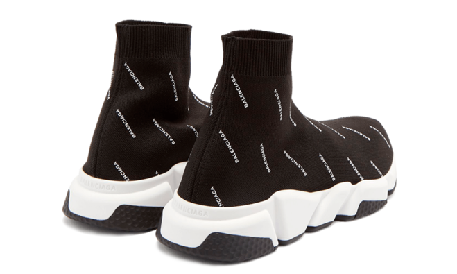 Balenciaga Speed Runner Mid Logo / Black / White