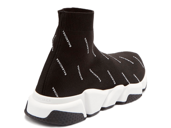 Balenciaga Speed Runner Mid Logo / Black / White