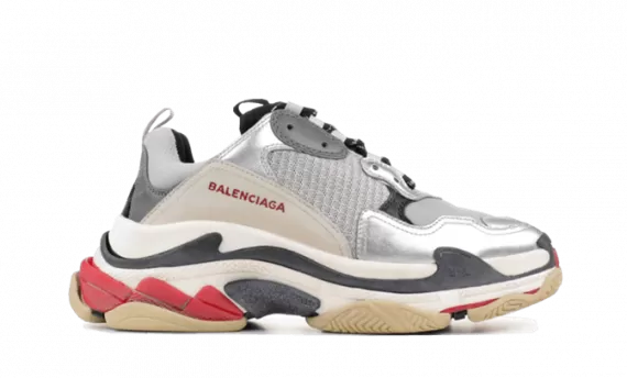 Balenciaga TRIPLE S TRAINERS - Silver / black / red