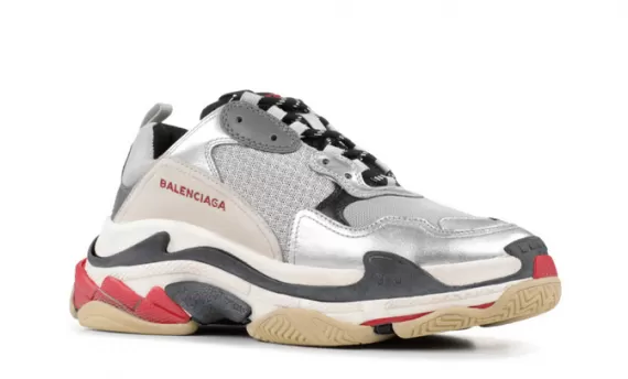 Balenciaga TRIPLE S TRAINERS - Silver / black / red