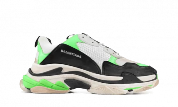 Balenciaga Triple S TRAINERS - White / Black / Neon