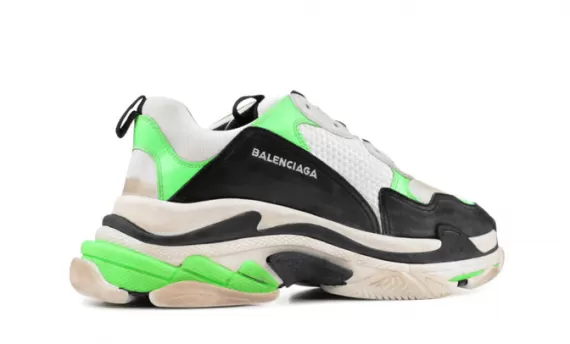 Balenciaga Triple S TRAINERS - White / Black / Neon