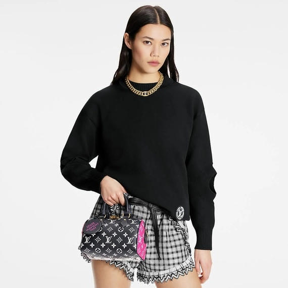 Louis Vuitton  Speedy Bandouliere 20 Black / White / Pink