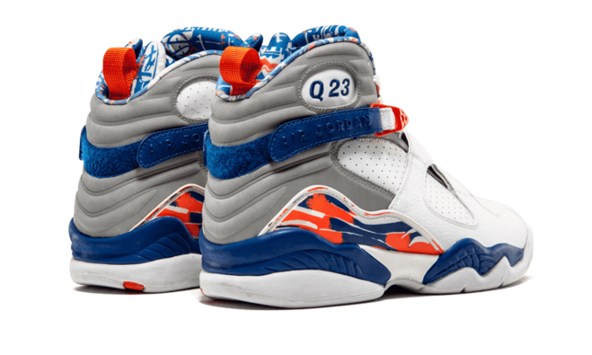 Air Jordan 8 Retro Q23 Quinten Richardson PE WHITE/BLUE RIBBON-ORANGE FLASH