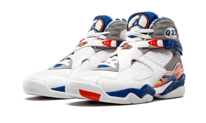 Air Jordan 8 Retro Q23 Quinten Richardson PE WHITE/BLUE RIBBON-ORANGE FLASH