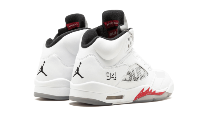 Air Jordan 5 Retro - Supreme WHITE/BLACK-VARSITY RED