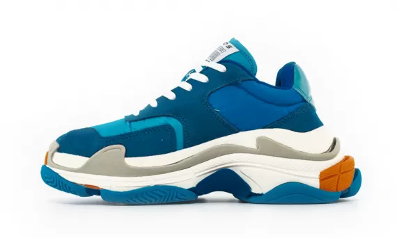 Balenciaga Wmns Triple S Trainer Blue White Orange