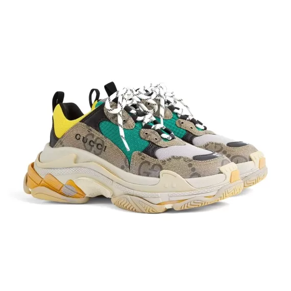 Balenciaga x Gucci Triple S - The Hacker Project Beige Green Yellow