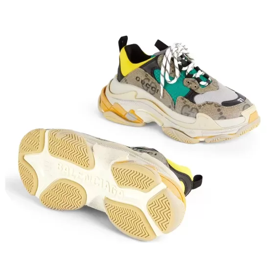 Balenciaga x Gucci Triple S - The Hacker Project Beige Green Yellow