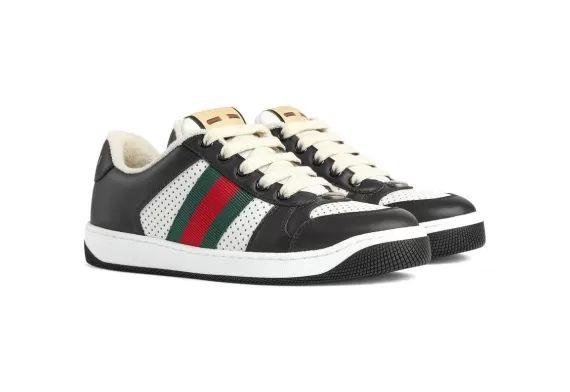 Gucci Screener Web Stripe sneakers - Black/white