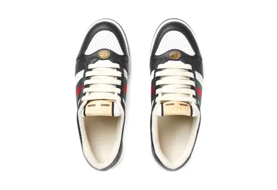 Gucci Screener Web Stripe sneakers - Black/white