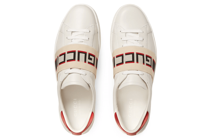 Ace Gucci Stripe Sneaker Red Metallic Leather