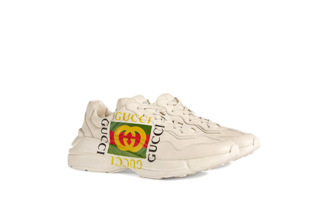 Gucci Ivory Rhyton Logo Leather Sneaker