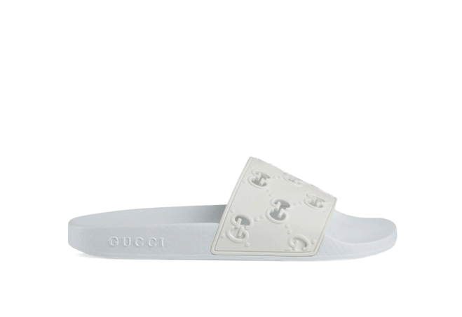 Gucci Rubber GG Slide Sandal White