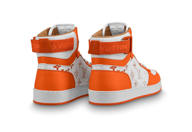 Louis Vuitton Rivoli Sneaker Boot Monogram Grained Calf Leather Orange