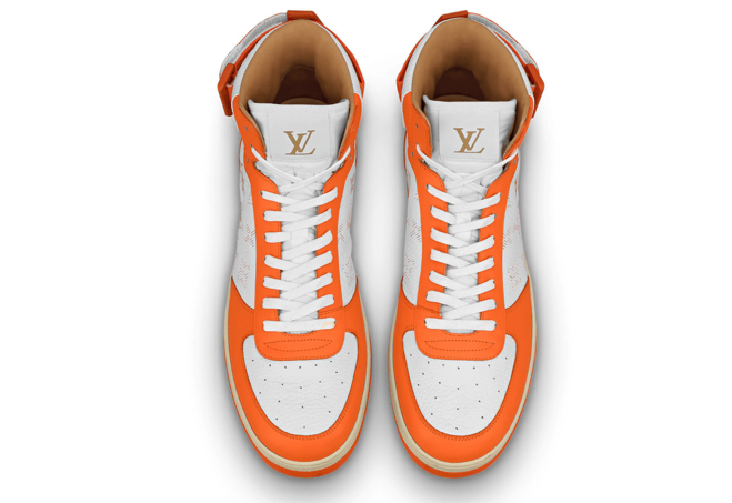 Louis Vuitton Rivoli Sneaker Boot Monogram Grained Calf Leather Orange