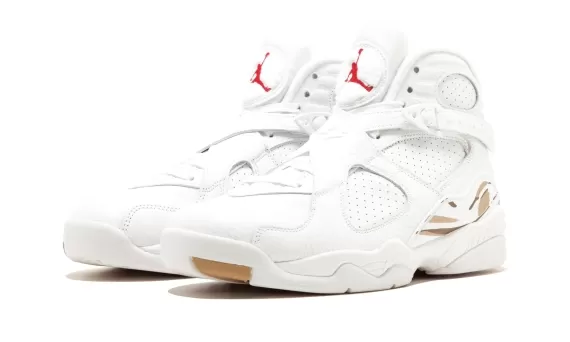 AIR Jordan 8 Retro OVO - White Blur-Metallic Gold