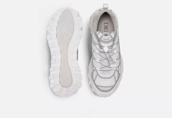 B31 Runner Sneaker - Warped Cannage Motif  White/Gray 