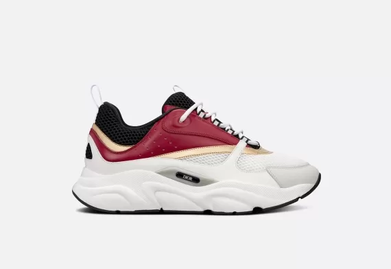 B22 Sneaker -  Burgundy Gold-Tone White, Black