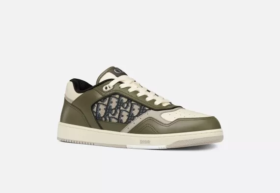 B27 Low-Top Sneaker - Olive and Cream Beige/Black 