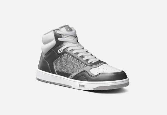 B27 High-Top Sneaker Anthracite Gray and White