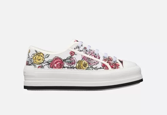 WALK'N'DIOR Platform Sneaker - White Multicolor Florilegio