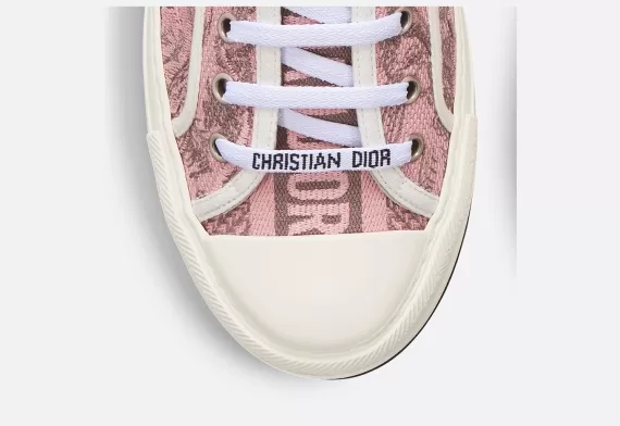 WALK'N'DIOR Platform Sneaker - Pink and Gray With Toile de Jouy Sauvage Motif