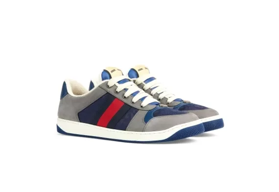 Gucci Screener Low-Top Sneakers Web-Stripe