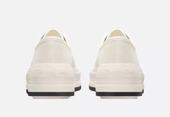 WALK'N'DIOR Platform Sneaker White Cotton Canvas