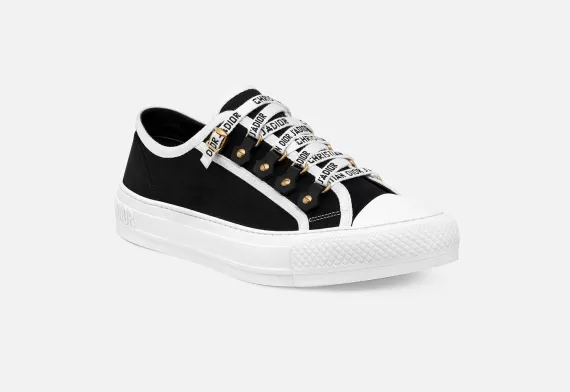 WALK'N'DIOR Sneaker Black Cotton Canvas