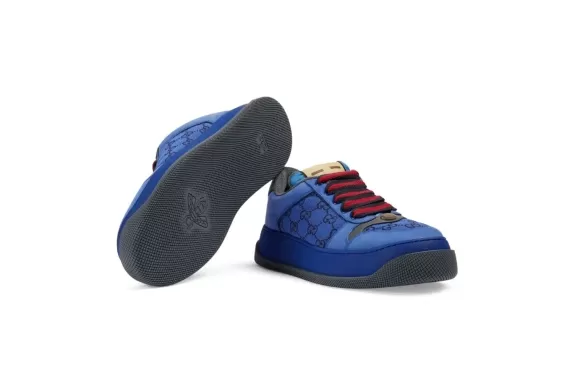 Gucci GG Canvas Lace-Up Sneakers Electric Blue