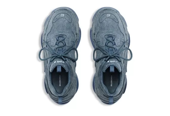 Balenciaga Triple S Lace-Up Sneakers Navy Blue