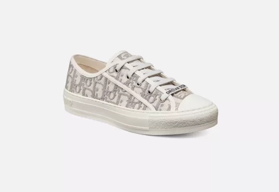 WALK'N'DIOR Sneaker Gray Stone Dior Oblique Embroidered Cotton