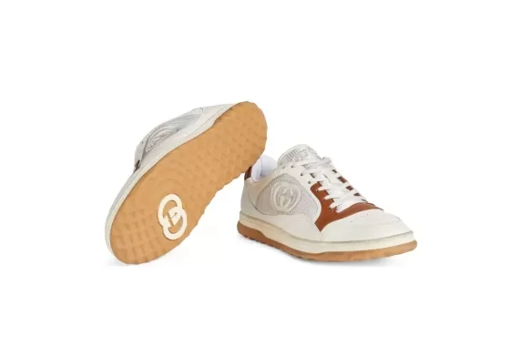 Gucci Mac80 Low-Top Sneakers - Cream White/Caramel Brown