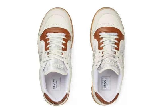 Gucci Mac80 Low-Top Sneakers - Cream White/Caramel Brown