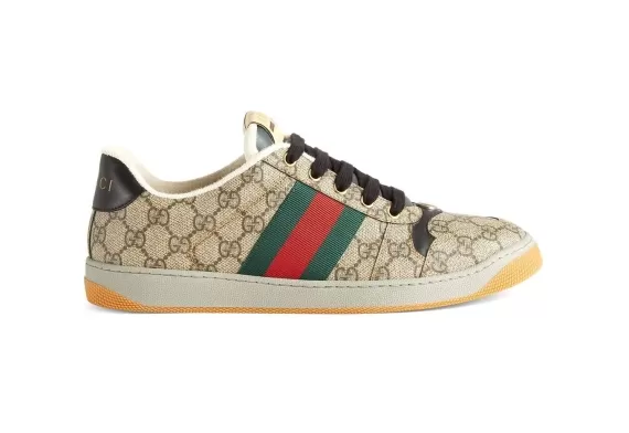 Gucci Screener Lace-Up Sneakers Vintage Logo