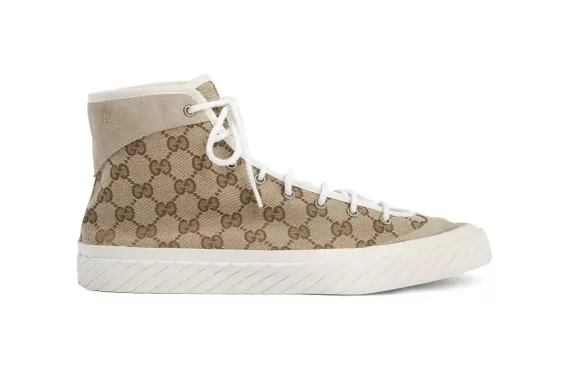 Gucci GG Monogram High-Top Sneakers Beige
