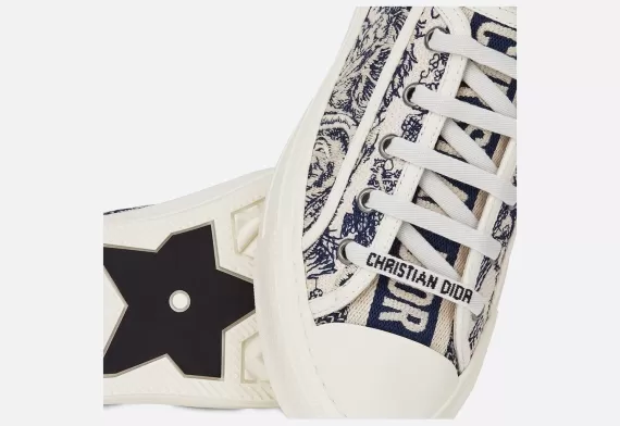 WALK'N'DIOR Sneaker - Blue Toile de Jouy Embroidered Cotton