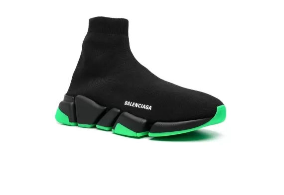 Balenciaga Speek High-Stop Sneakers - Black/Green