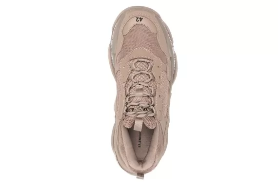 Balenciaga Triple S Lace-Up Sneakers - Light Brown