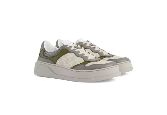 Gucci Logo-Print Panelled Sneakers Light Green