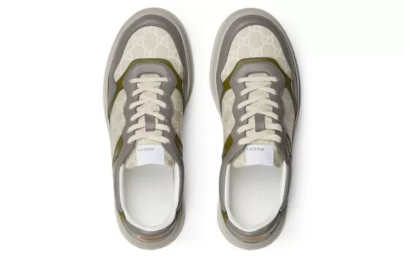 Gucci Logo-Print Panelled Sneakers Light Green